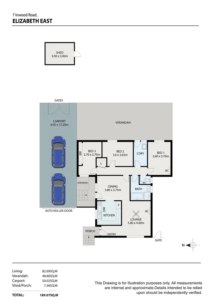 Floorplan of Homely house listing, 7 Inwood Road, Elizabeth East SA 5112