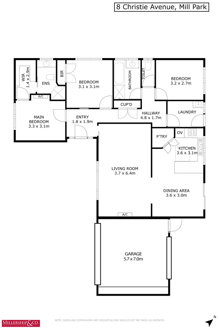 Floorplan of Homely house listing, 8 Christie Avenue, Mill Park VIC 3082