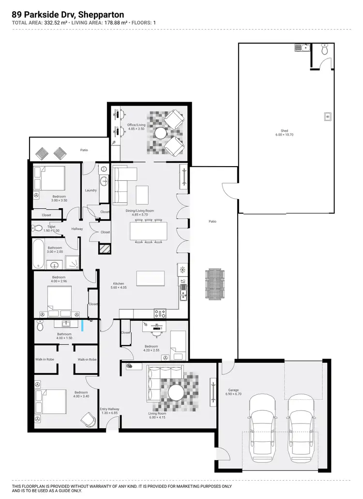 Floorplan of Homely house listing, 89 Parkside Drive, Shepparton VIC 3630