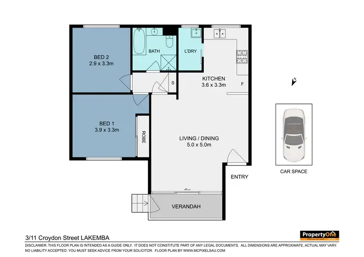 Floorplan of Homely unit listing, 3/11 Croydon Street, Lakemba NSW 2195