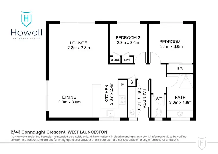 Floorplan of Homely unit listing, 2/43a Connaught Crescent, West Launceston TAS 7250
