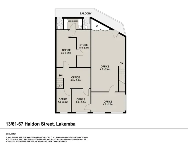 Floorplan of Homely studio listing, 13/61-67 Haldon Street, Lakemba NSW 2195