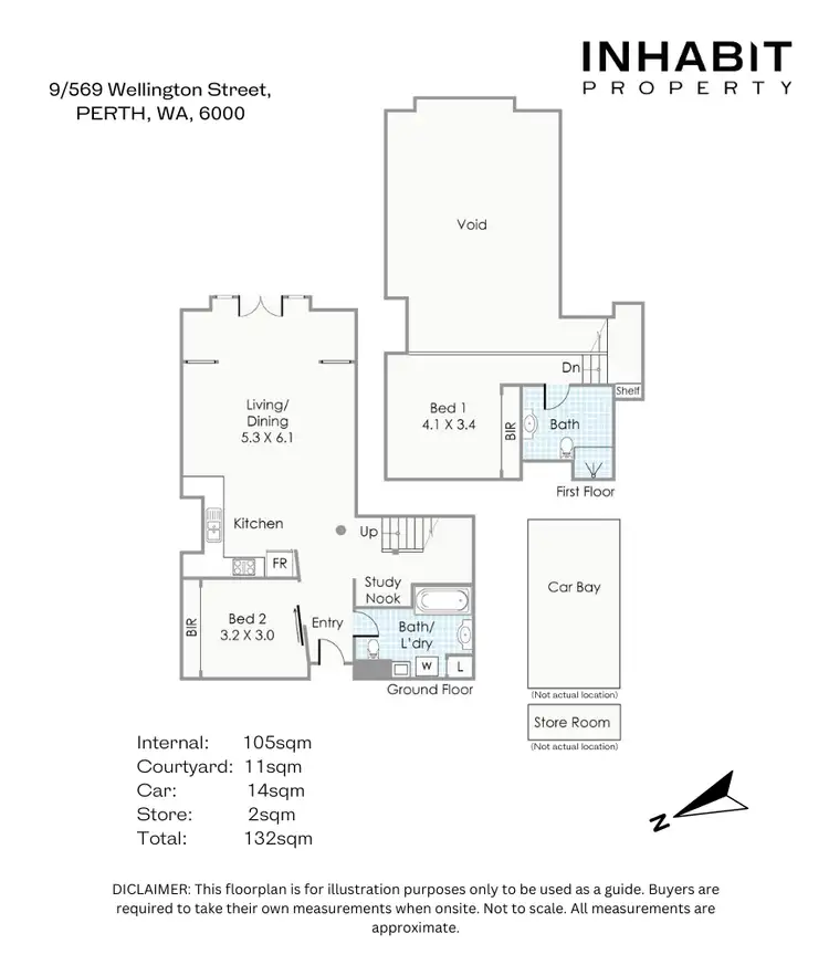 Floorplan of Homely apartment listing, 9/569 Wellington Street, Perth WA 6000