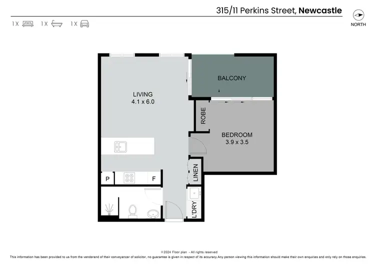Floorplan of Homely unit listing, 315/11 Perkins Street, Newcastle NSW 2300