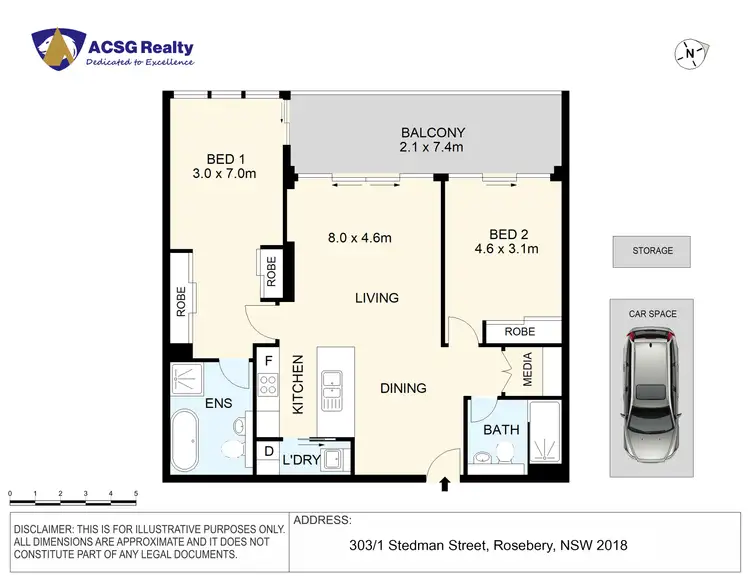 Floorplan of Homely apartment listing, 303/1 STEDMAN STREET, Rosebery NSW 2018