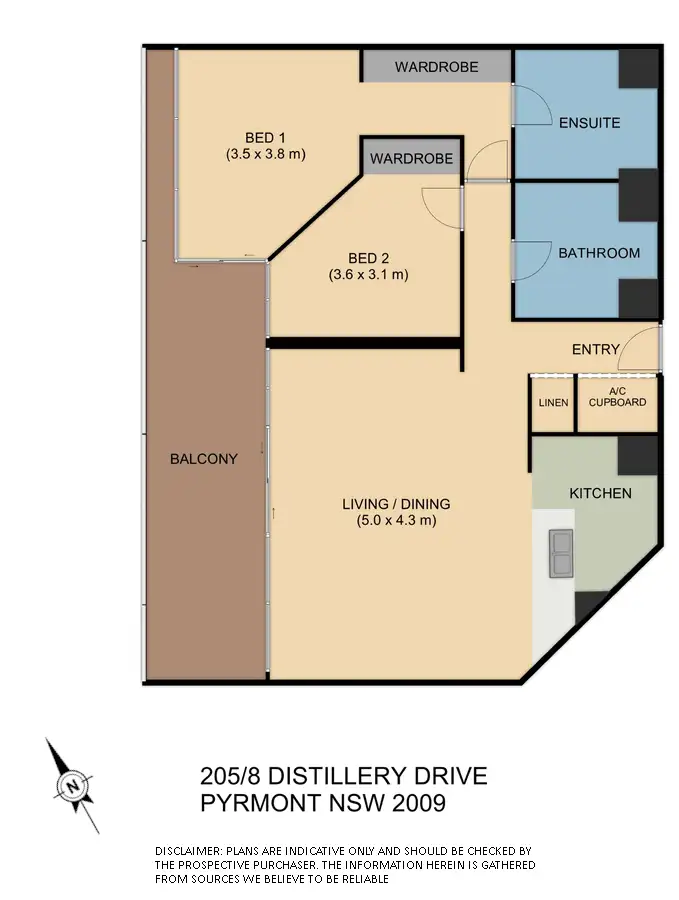 Floorplan of Homely apartment listing, 205/8 Distillery Drive, Pyrmont NSW 2009