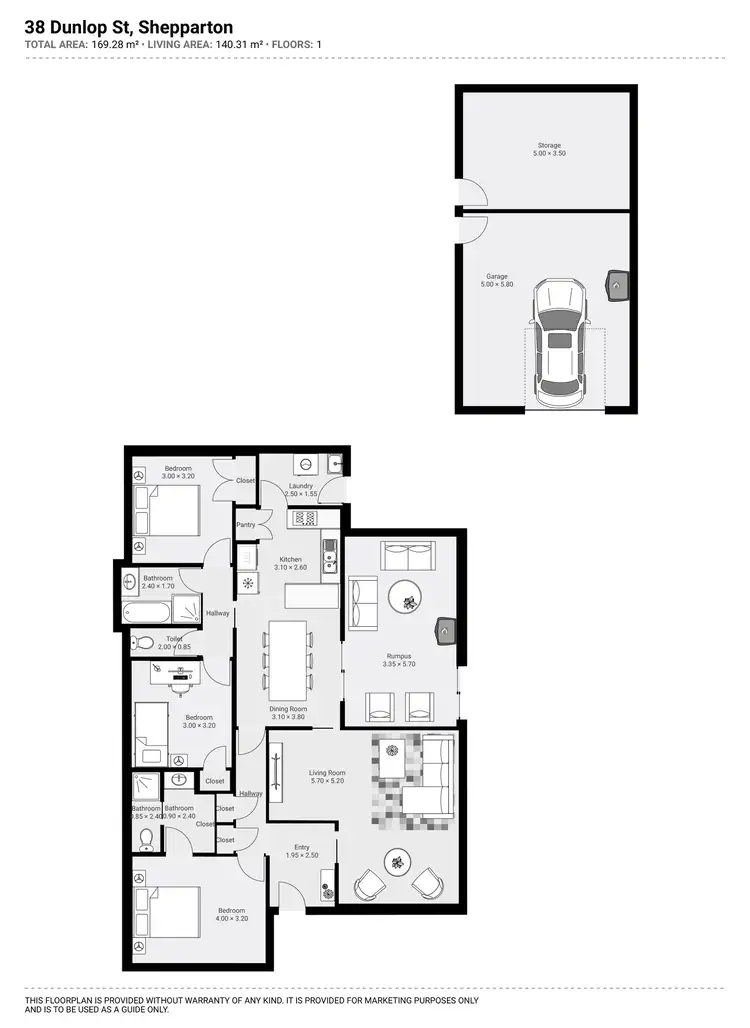 Floorplan of Homely house listing, 38 Dunlop Street, Shepparton VIC 3630