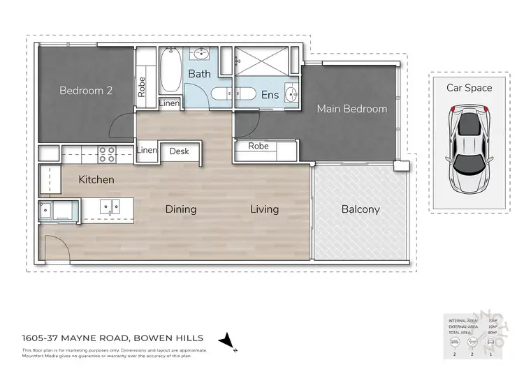 Floorplan of Homely unit listing, 1605/37 Mayne Road, Bowen Hills QLD 4006