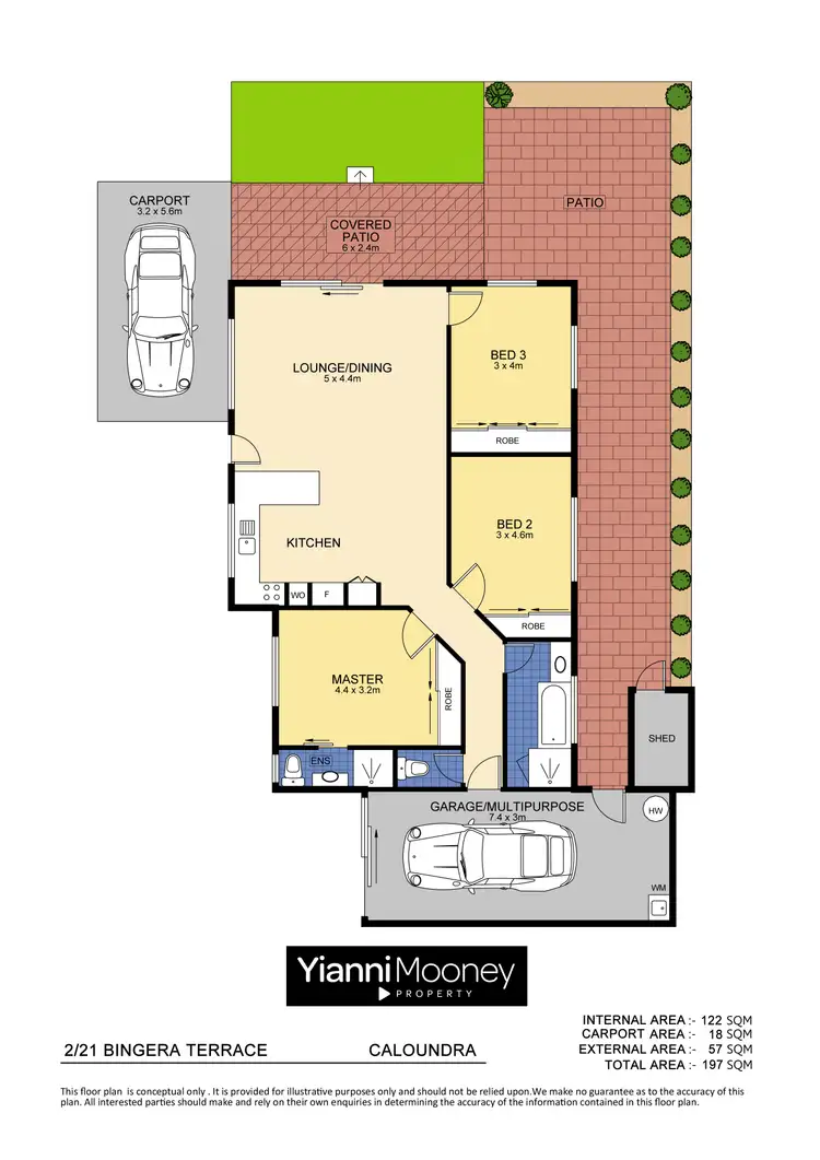 Floorplan of Homely semi-detached listing, 2/21 Bingera Terrace, Caloundra QLD 4551