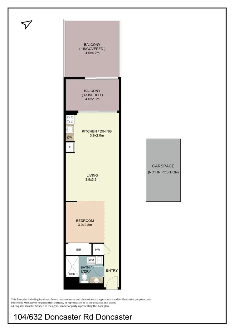 Floorplan of Homely apartment listing, 104/632 Doncaster Road, Doncaster VIC 3108