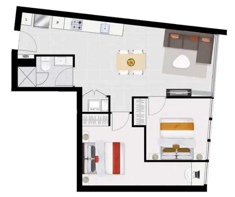 Floorplan of Homely apartment listing, 10803/88 Doggett Street, Newstead QLD 4006
