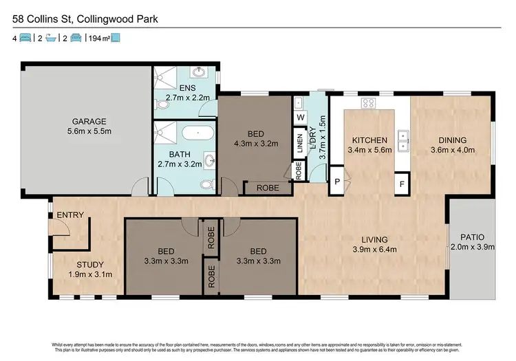Floorplan of Homely house listing, 58 Collins Street, Collingwood Park QLD 4301
