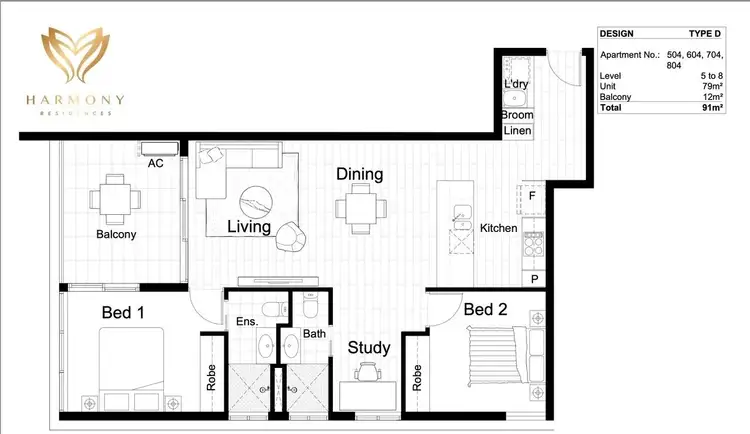 Floorplan of Homely apartment listing, 804/7 Manning Street, South Brisbane QLD 4101