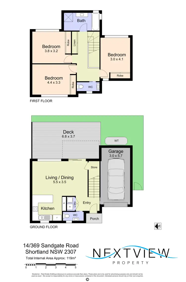 Floorplan of Homely townhouse listing, 14/369 Sandgate Road, Shortland NSW 2307