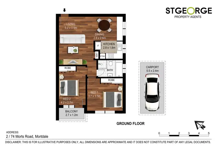 Floorplan of Homely apartment listing, 2/74 Morts Road, Mortdale NSW 2223