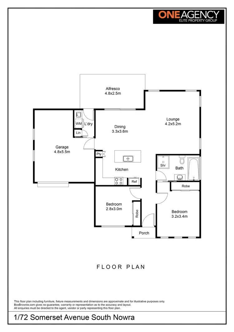 Floorplan of Homely townhouse listing, 1/72 Somerset Avenue, South Nowra NSW 2541
