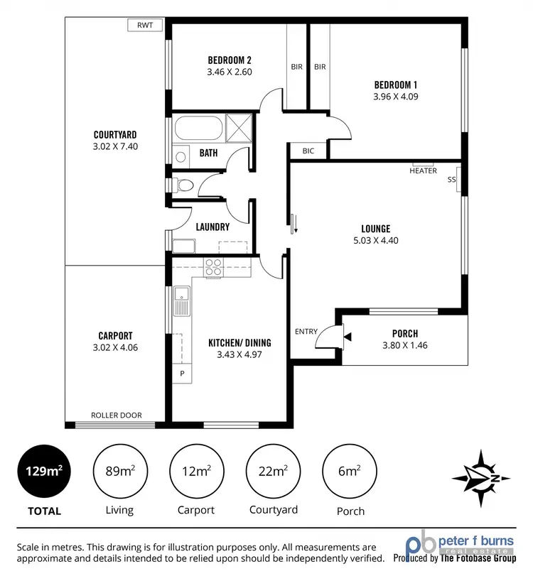 Floorplan of Homely unit listing, 1/2 Gilbertson Road, Seacliff Park SA 5049