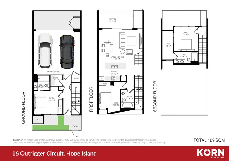 Floorplan of Homely townhouse listing, 16 Outrigger Circuit, Hope Island QLD 4212
