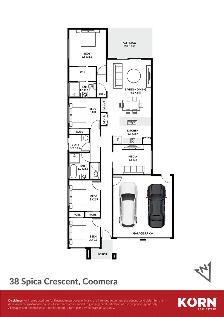 Floorplan of Homely house listing, 38 Spica Crescent, Coomera QLD 4209