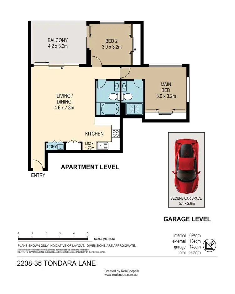 Floorplan of Homely apartment listing, 2208/35 Tondara Lane, West End QLD 4101