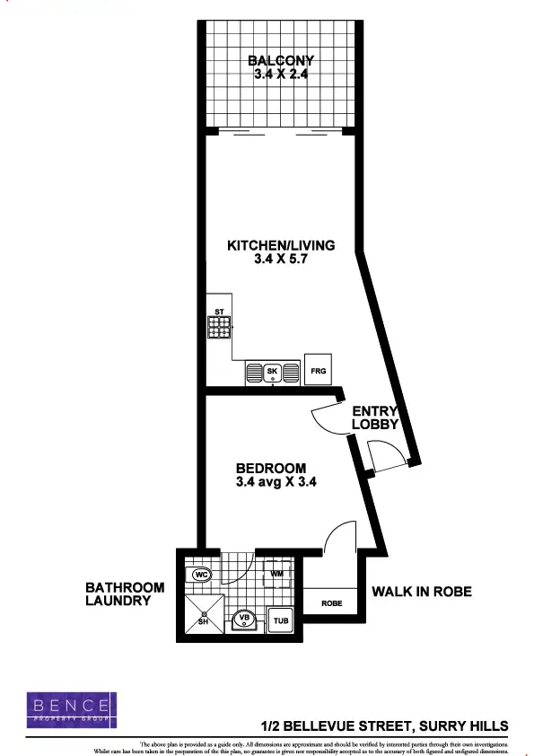 Floorplan of Homely apartment listing, 1/2-4 Bellevue Street, Surry Hills NSW 2010