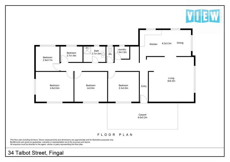 Floorplan of Homely house listing, 34 Talbot Street, Fingal TAS 7214