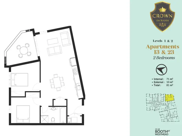 Floorplan of Homely apartment listing, 13/19-23 Booth Street, Westmead NSW 2145