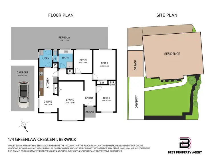 Floorplan of Homely unit listing, 1/4 Greenlaw Crescent, Berwick VIC 3806