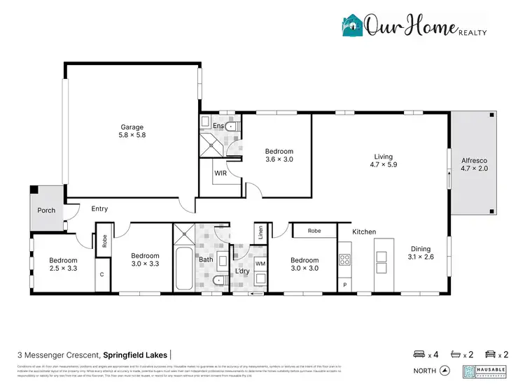 Floorplan of Homely house listing, 3 Messenger Crescent, Springfield Lakes QLD 4300