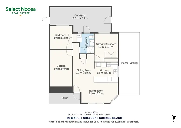 Floorplan of Homely apartment listing, 1/8 Margit Cr, Sunrise Beach QLD 4567