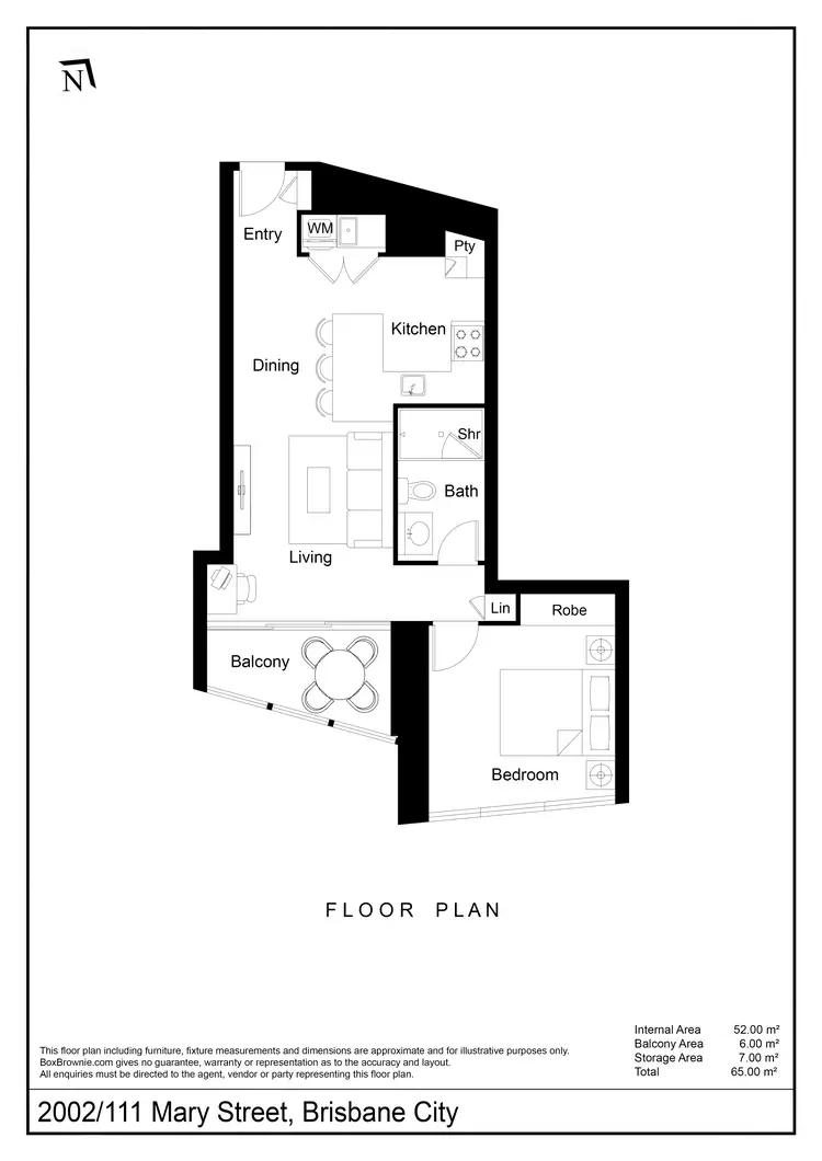 Floorplan of Homely apartment listing, 2002/111 Mary Street, Brisbane City QLD 4000