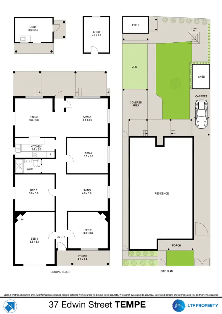 Floorplan of Homely house listing, 37 Edwin Street, Tempe NSW 2044