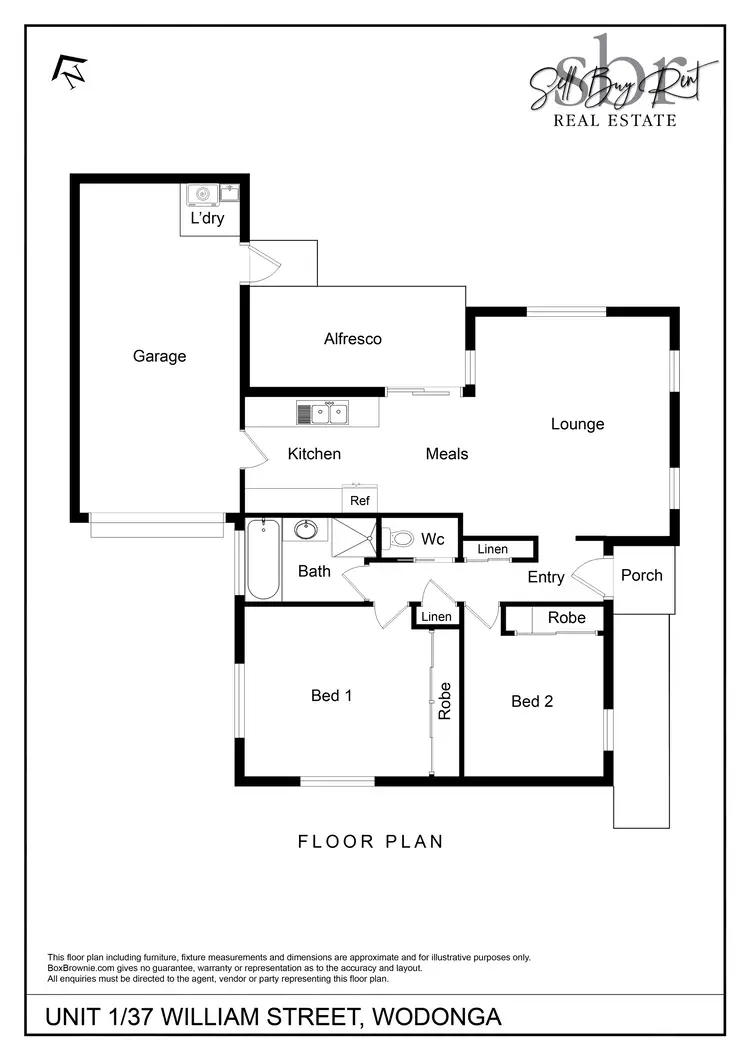 Floorplan of Homely townhouse listing, 1/37 WILLIAM STREET, Wodonga VIC 3690