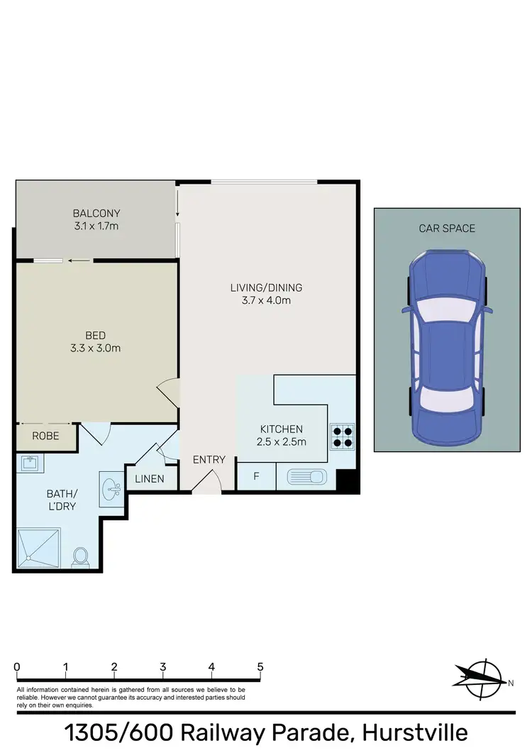 Floorplan of Homely apartment listing, 1305 (Tower 2)/600 Railway Parade, Hurstville NSW 2220