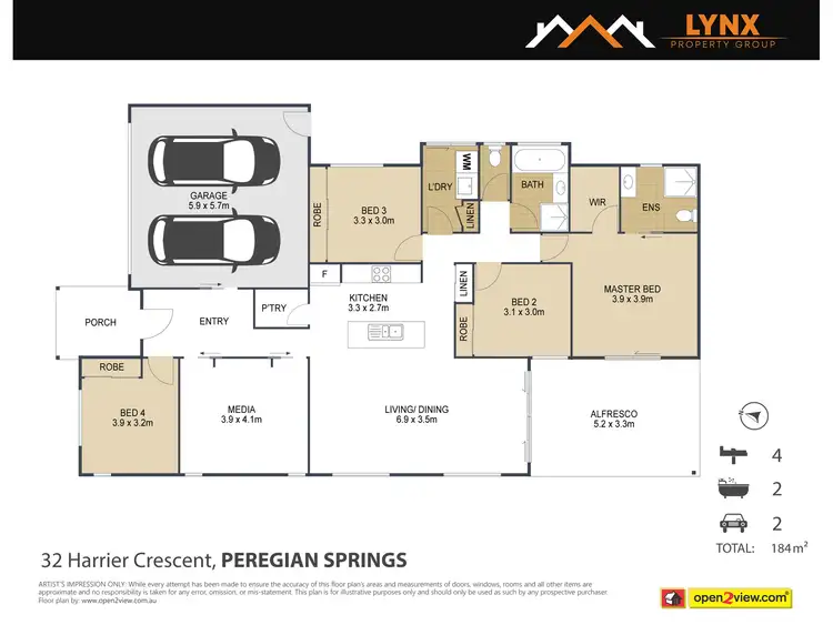 Floorplan of Homely house listing, 32 Harrier Crescent, Peregian Springs QLD 4573