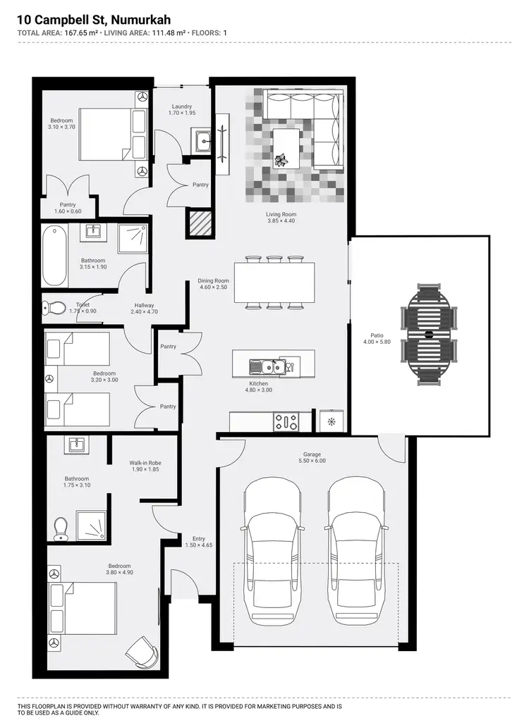Floorplan of Homely house listing, 10 Campbell Street, Numurkah VIC 3636