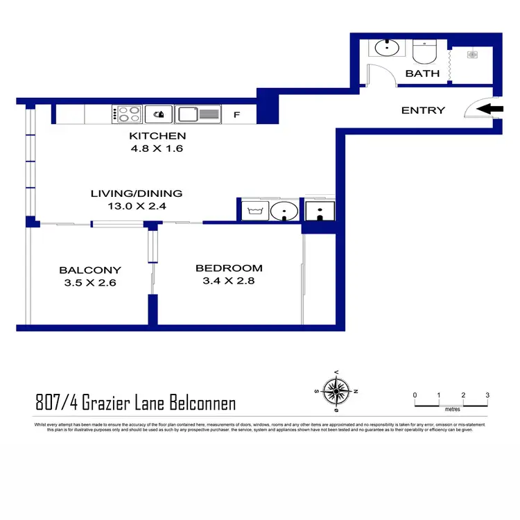 Floorplan of Homely apartment listing, 807/4 Grazier Lane, Belconnen ACT 2617