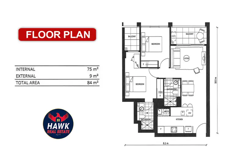 Floorplan of Homely apartment listing, 1004/220 Melrose Drive, Phillip ACT 2606