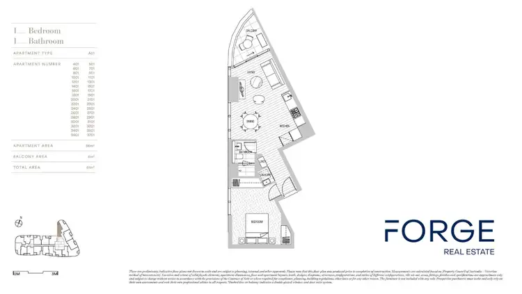 Floorplan of Homely apartment listing, 601/628 Flinders Street, Docklands VIC 3008