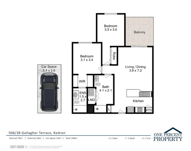 Floorplan of Homely apartment listing, 506/38 Gallagher Terrace, Kedron QLD 4031