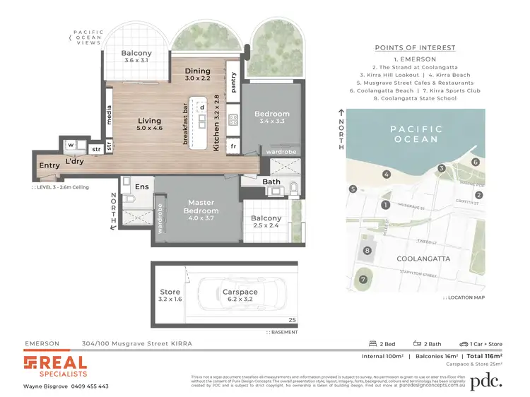 Floorplan of Homely unit listing, 304/100 Musgrave Street, Coolangatta QLD 4225