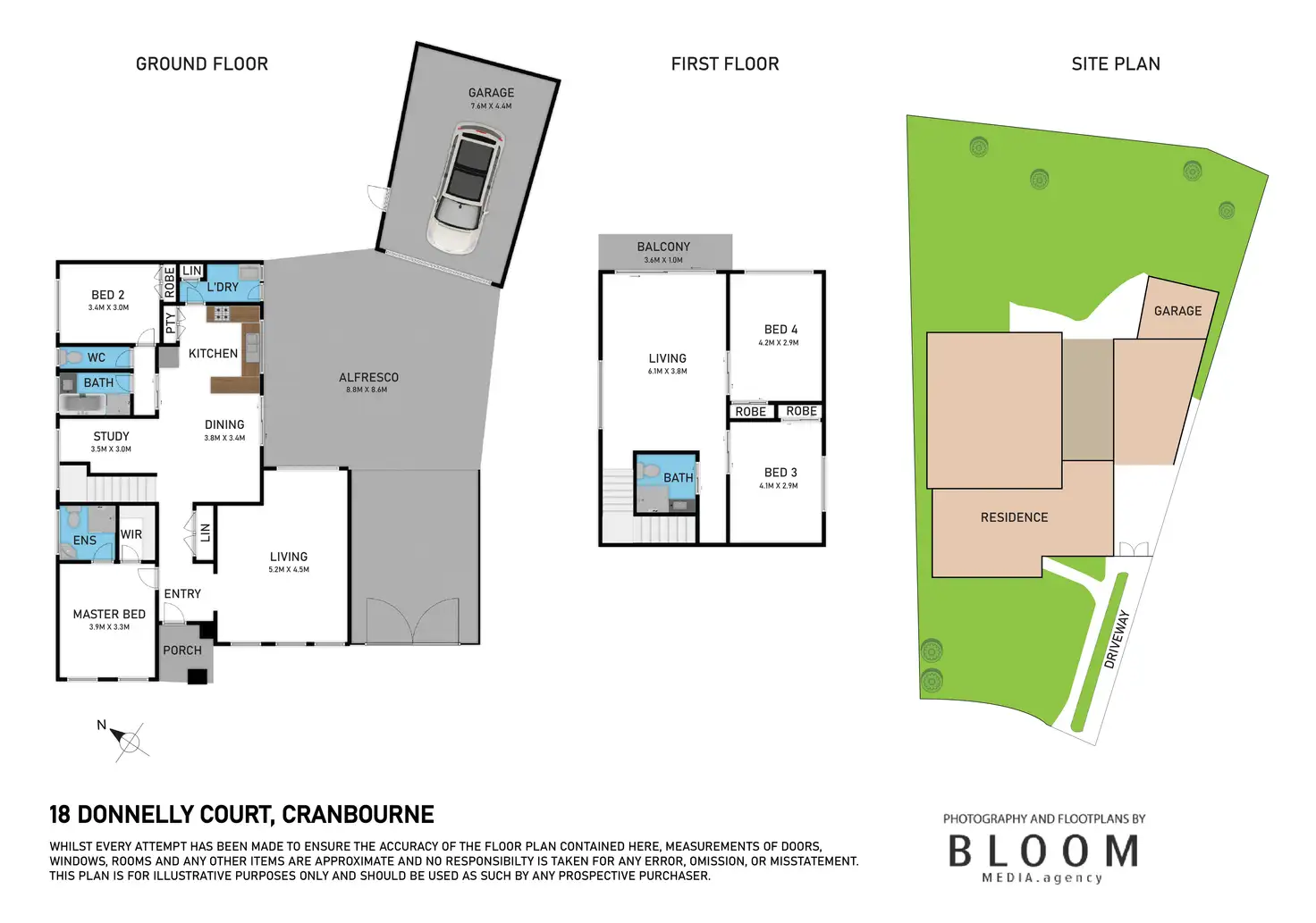 Floorplan of Homely house listing, 18 Donnelly Court, Cranbourne VIC 3977