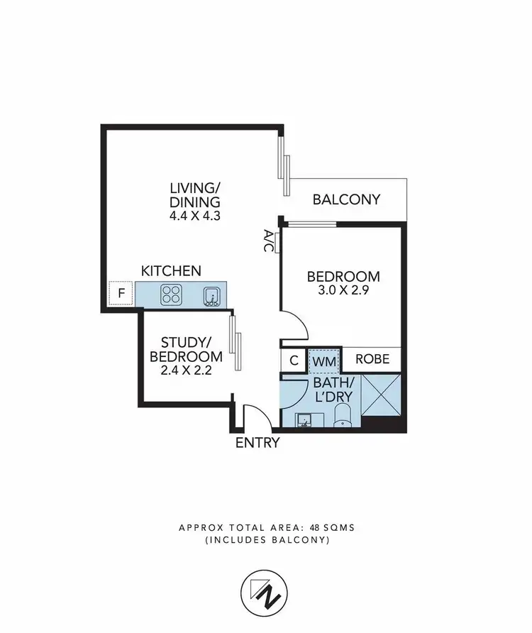 Floorplan of Homely apartment listing, 1202/22 Coromandel Place, Melbourne VIC 3000