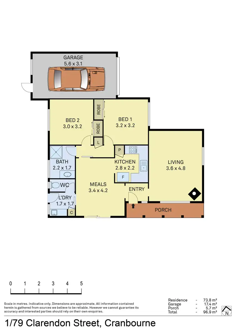 Floorplan of Homely unit listing, 1/79-81 Clarendon Street, Cranbourne VIC 3977