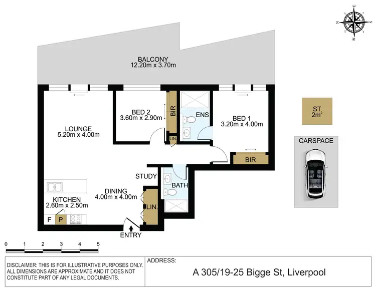 Floorplan of Homely apartment listing, A305/19-25 Bigge Street, Liverpool NSW 2170