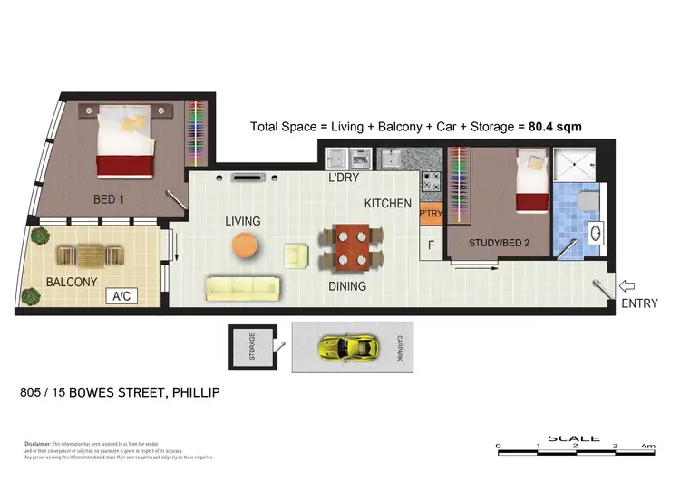Floorplan of Homely apartment listing, 805/15 Bowes Street, Phillip ACT 2606