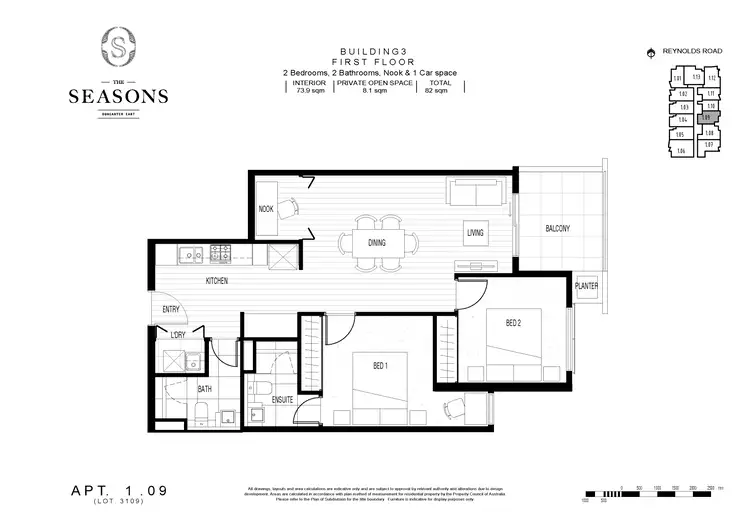 Floorplan of Homely apartment listing, 109/190 Reynolds Road, Doncaster East VIC 3109