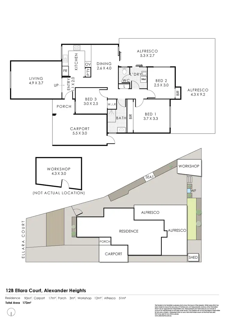 Floorplan of Homely house listing, 12B Ellara Court, Alexander Heights WA 6064