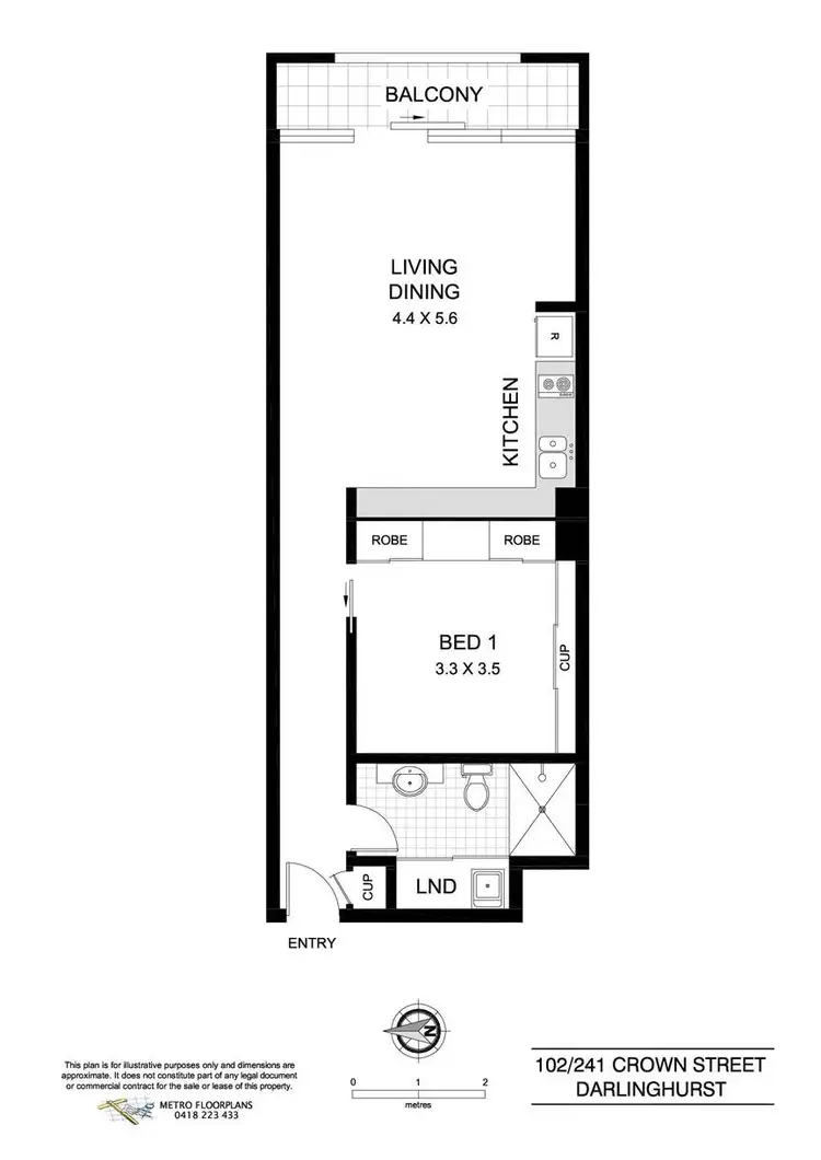 Floorplan of Homely apartment listing, 102/241-247 Crown Street, Darlinghurst NSW 2010