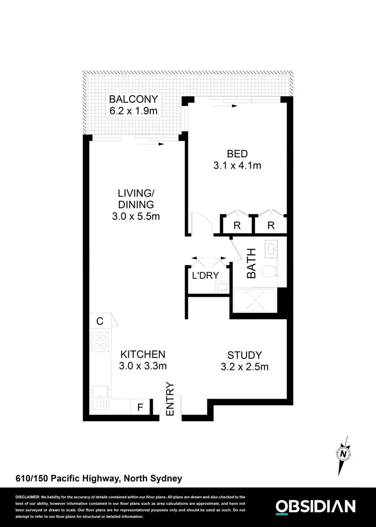 Floorplan of Homely apartment listing, 610/150 Pacific Highway, North Sydney NSW 2060